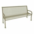 Ultra Site Lexington 6' Beige Diamond Bench with Backrest 75'' x 26 7/8'' x 35 1/2'' 38A954V6BE